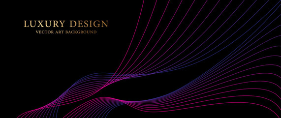 Premium cover design. Elegant luxury black vector background with color lines for cover design, invitation, poster, flyer, brochure, card, luxe invite, business banner, prestigious voucher.