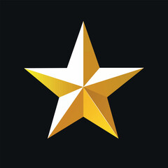 Obraz premium Golden star on black background. Vector illustration.
