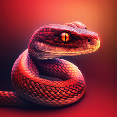 Fototapeta premium Intriguing Scarlet Patterns on Snake's Scales
