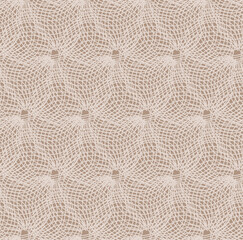 Endless beige lacy gauze texture with 3D effect