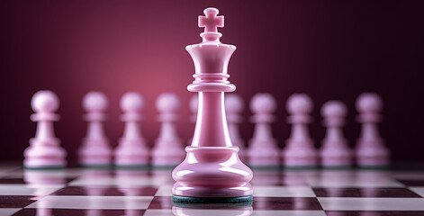 a chess piece on a purple background, in the style of light pink and pink