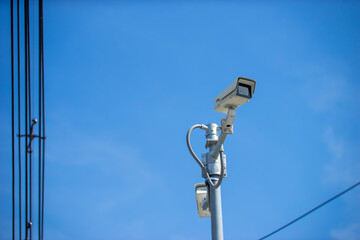 Fototapeta na wymiar A stock photo of a CCTV (Closed Circuit Television) typically features an image or illustration related to surveillance, security, or monitoring systems. This type of image could include