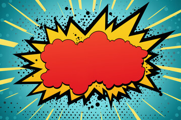 Naklejka premium wide sticker in comic style with space for text
