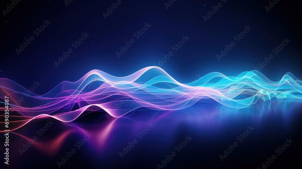 Poster futuristic waves showing evolved it technology background