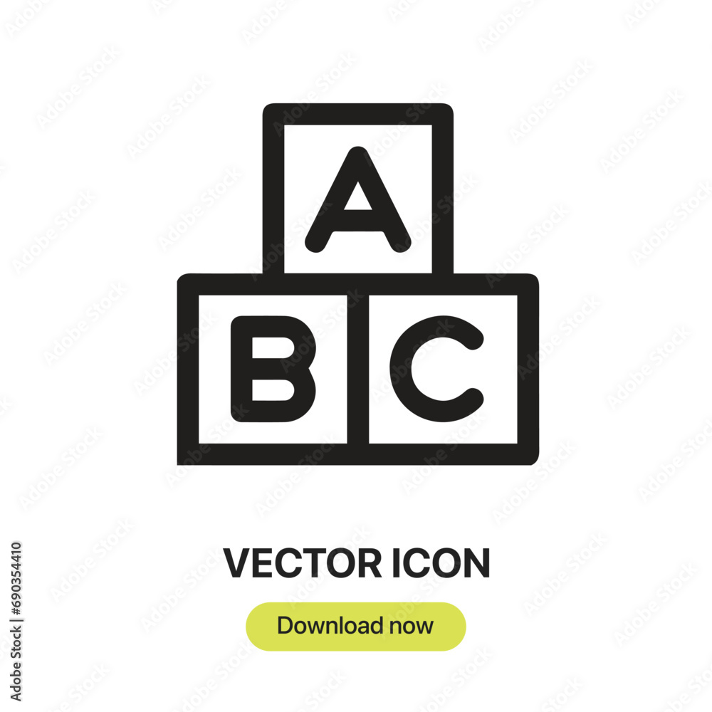Aufkleber alphabet icon vector. linear-style sign for mobile concept and web design. alphabet symbol illustrat