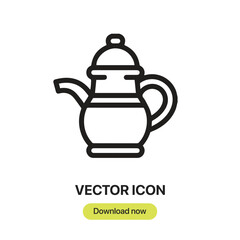 Teapot icon vector. Linear-style sign for mobile concept and web design. Teapot symbol illustration. Pixel vector graphics - Vector.	
