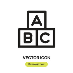 Alphabet icon vector. Linear-style sign for mobile concept and web design. Alphabet symbol illustration. Pixel vector graphics - Vector.	

