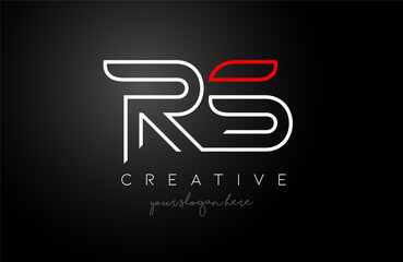 Minimalist GS gs letter logo design made of white monogram lines. Letter idea for personal or business use vector illustration.