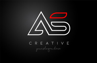 Minimalist GS gs letter logo design made of white monogram lines. Letter idea for personal or business use vector illustration.