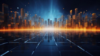 Fototapeta premium Big Data Integration in Abstract Beautiful Digital World