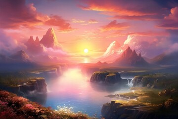 Fototapeta premium sunrise in the paradise