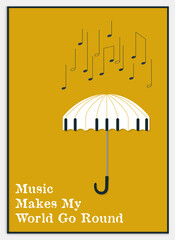 Music Makes My World Go Round, Aesthetic Modern Art Collection For Decoration,