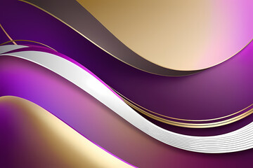 Abstract Gold Purple Background. colorful wavy design wallpaper. creative graphic 2 d illustration. trendy fluid cover with dynamic shapes flow.