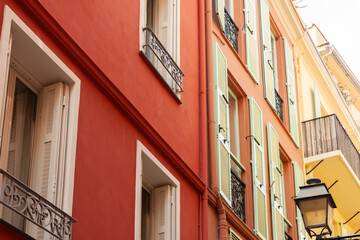 Fototapeta na wymiar Typical European residential city building facade.