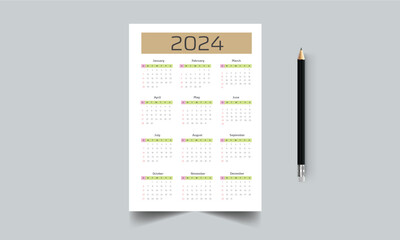 2024 Calendar Design Template