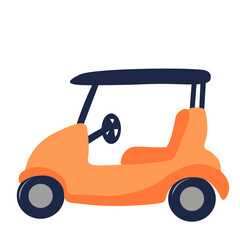 A golf cart. Vector stock illustration. In a cartoon style. Isolated on a white background.