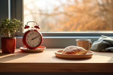Temporal nourishment strategy: Clock and a portioned plate, symbolizing the strategic approach to nourishment within specific time periods