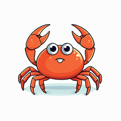 crab flat vector illustration. crab hand drawing isolated vector illustration