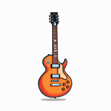 electric guitar instrument flat vector illustration. electric guitar instrument hand drawing isolated vector illustration