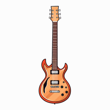 electric guitar instrument flat vector illustration. electric guitar instrument hand drawing isolated vector illustration