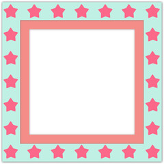 isolated square photo frame with stars
