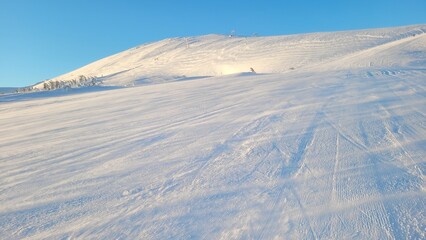 snowy mountains in winter. ski slope. dragobrat Zakarpattia Oblast, Ukraine