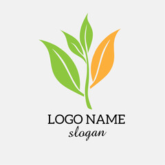 green leaf ecology nature logo element vector,