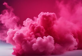 Colorful pink red rainbow smoke paint explosion color fume powder splash motion of liquid ink dye