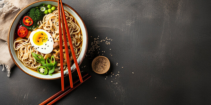 image of ramen bowl wabi sabi style created with Generative Ai