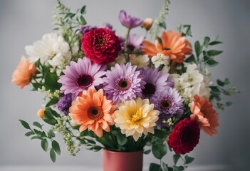 Obraz na płótnie Canvas Flower arrangement or bouquet colorful spring flowers isolated on transparent background