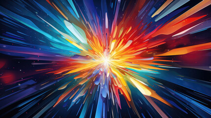 Obraz premium Vibrant color explode, spreading abstract background with a dynamic zoom effect, creating a visually captivating and energetic visual experience