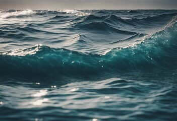 Ocean water surface waves isolated on transparent background cutout