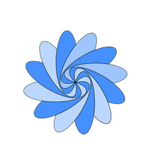 propeller with vortex in the center in blue colors, abstract modern design, formal graphic art,