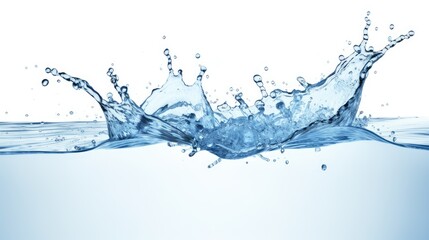 a water splash isolated on a white background, embodying the essence of a clear, fresh, and healthy drink concept.