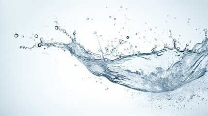 a water splash isolated on a white background, embodying the essence of a clear, fresh, and healthy drink concept.