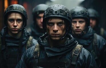 Fototapeta premium Group of soldiers 