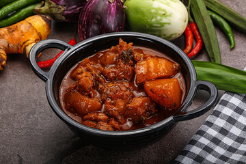 Indian cuisine - spicy chicken vindaloo
