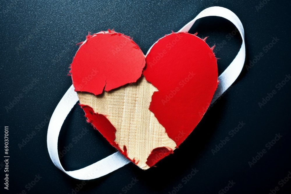 Aufkleber torn heart. background with selective focus and copy space