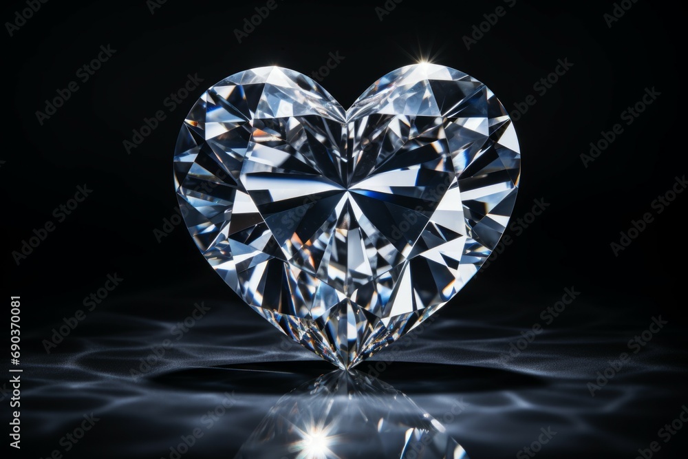 Poster heart shaped gemstone. background with selective focus and copy space