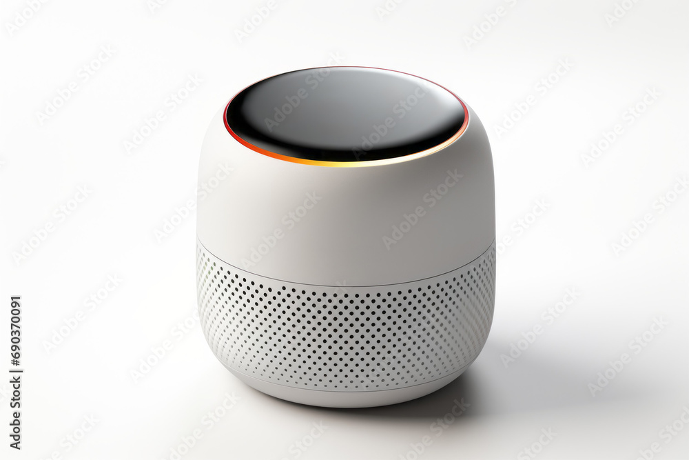 Poster smart speaker. background with selective focus and copy space