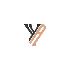 Obraz premium AY, YA, A and Y Abstract initial monogram letter alphabet logo design