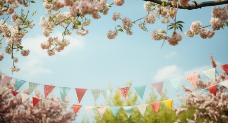 colorful bunting for spring outdoors