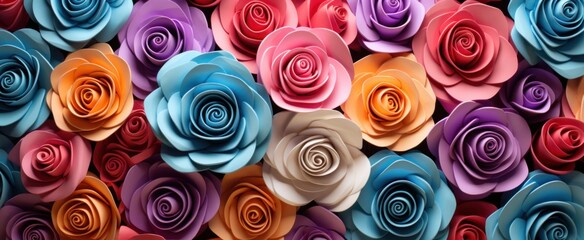 colorful roses displayed in various shapes and sizes