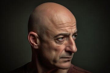 Fototapeta premium Portrait of a bald man.