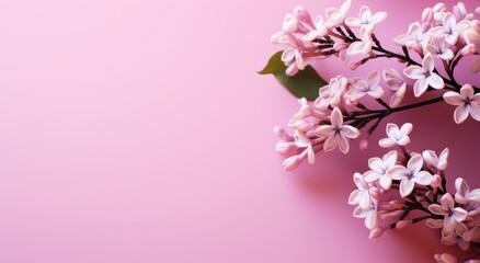 lilac flowers on a pink background