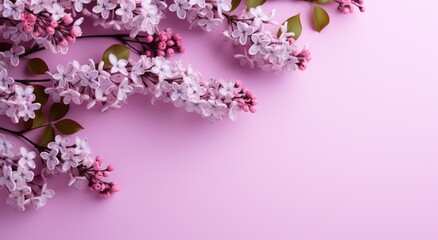 Obraz na płótnie Canvas lilac flowers on a pink background