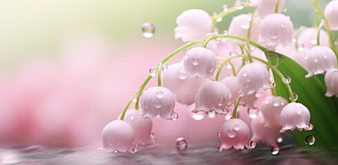 pink and green lily of the valley hd wallpaper