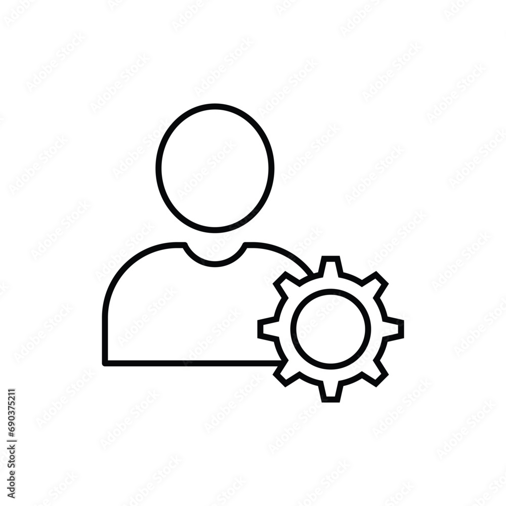 Fototapete profile setting vector symbol. simple user setup outline icons. personalization icons set. customer 