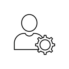 Profile setting vector symbol. Simple User setup outline icons. Personalization icons set. Customer options web icon