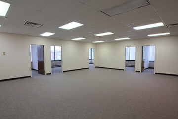 Spacious Empty Commercial Office Space with Natural Lighting in Fort Wayne